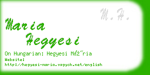 maria hegyesi business card